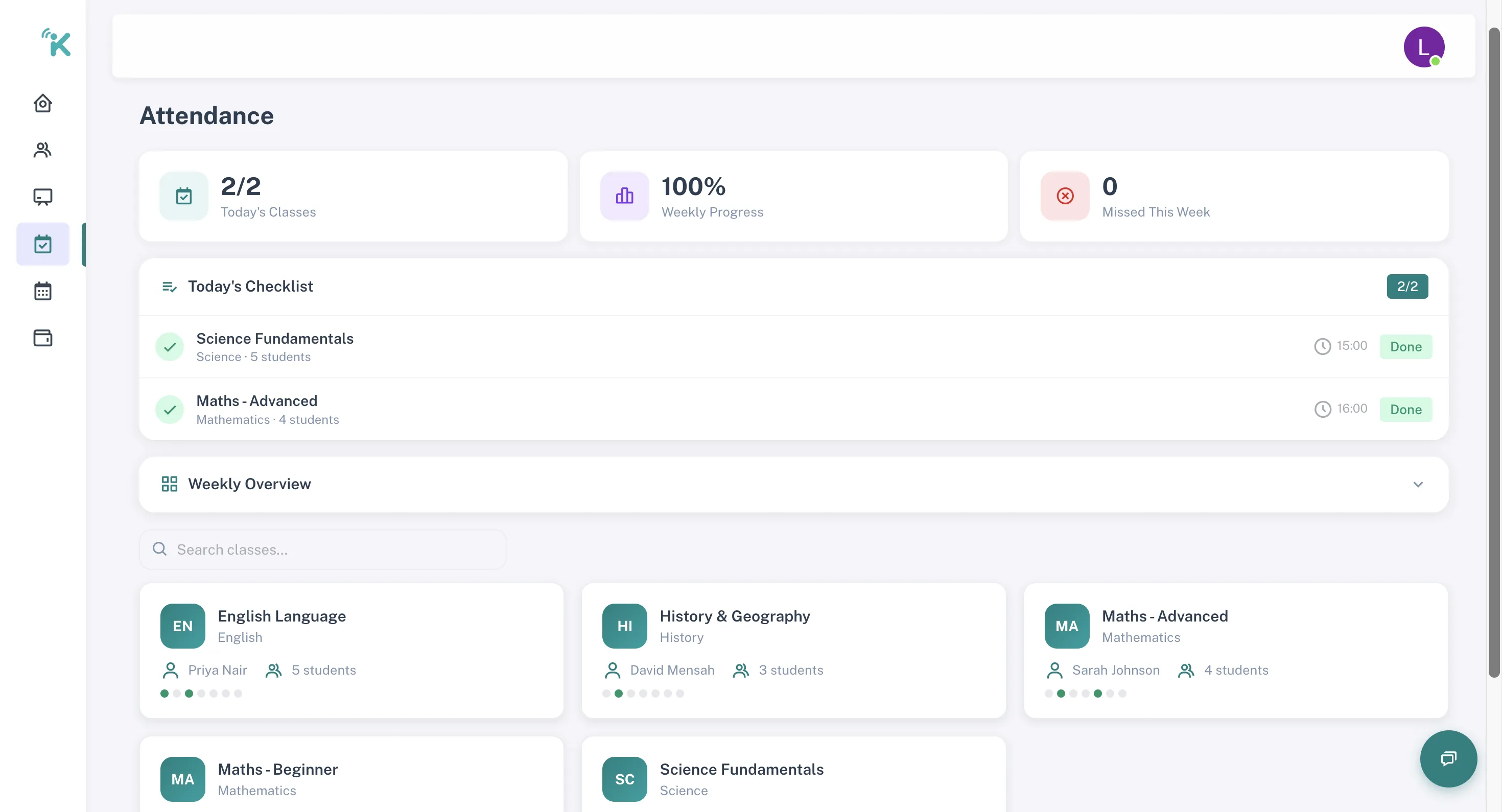 Attendance Tracking