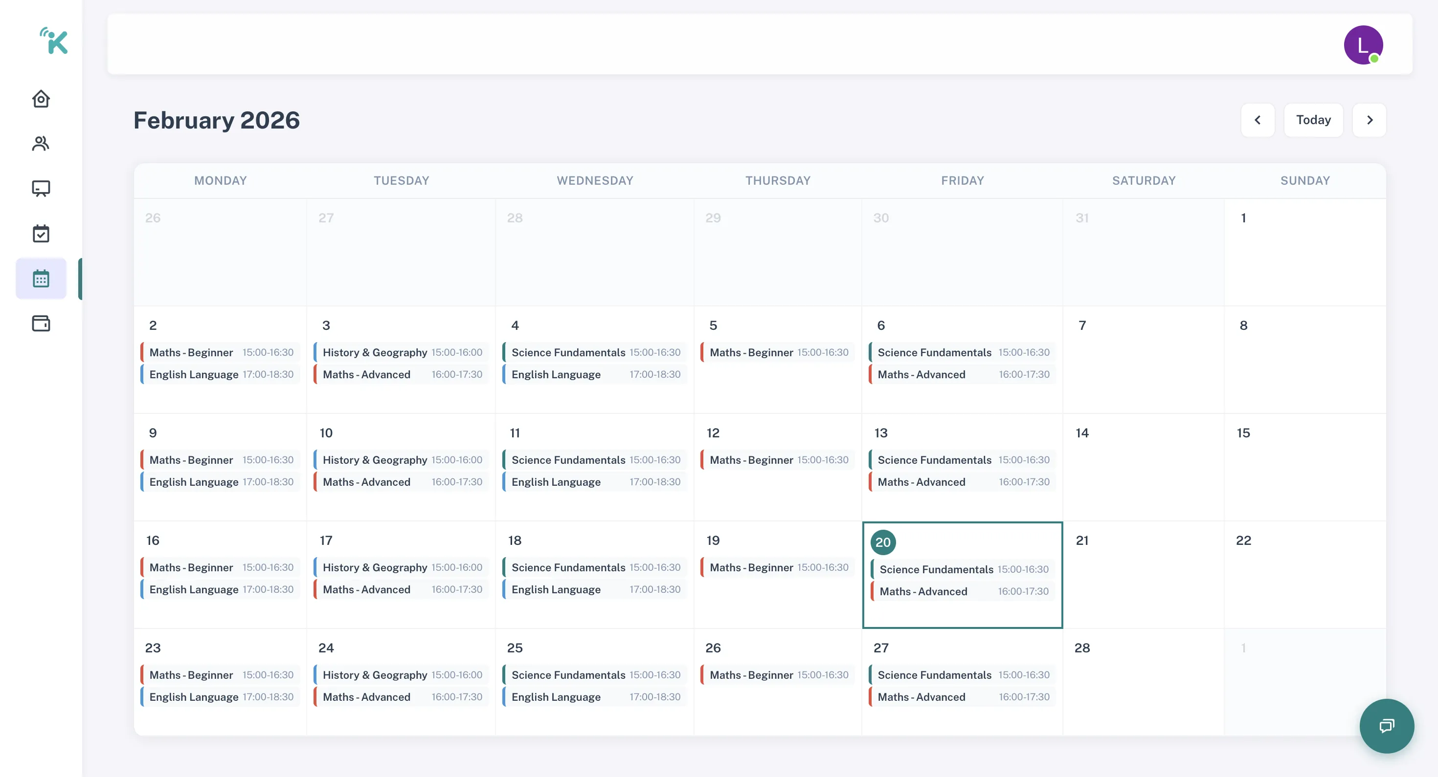 Calendar View